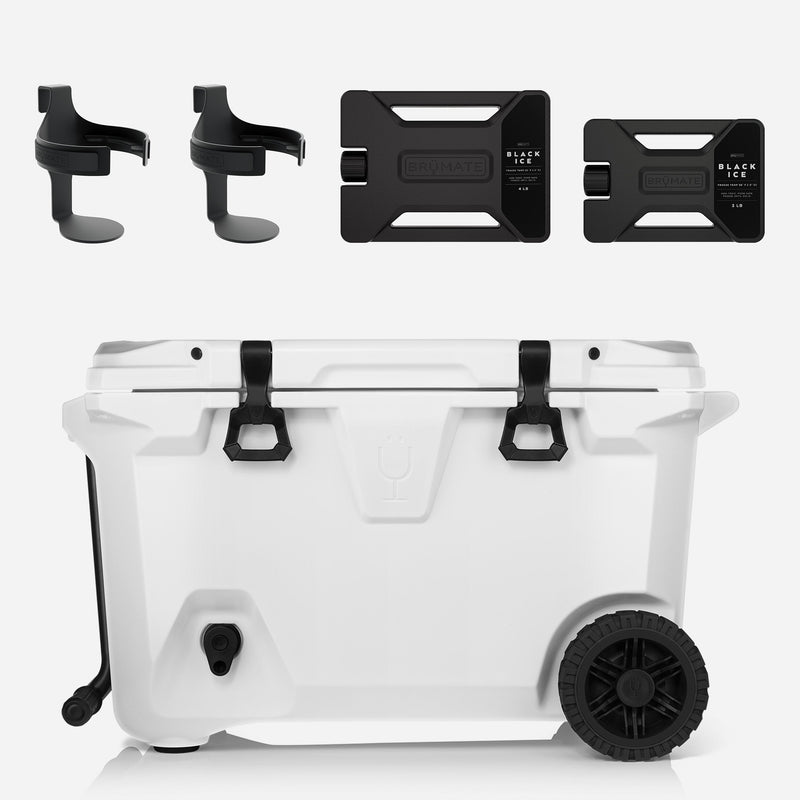 Br Tank 55-Quart Double Drink Holder Cooler Bundle | Ice White